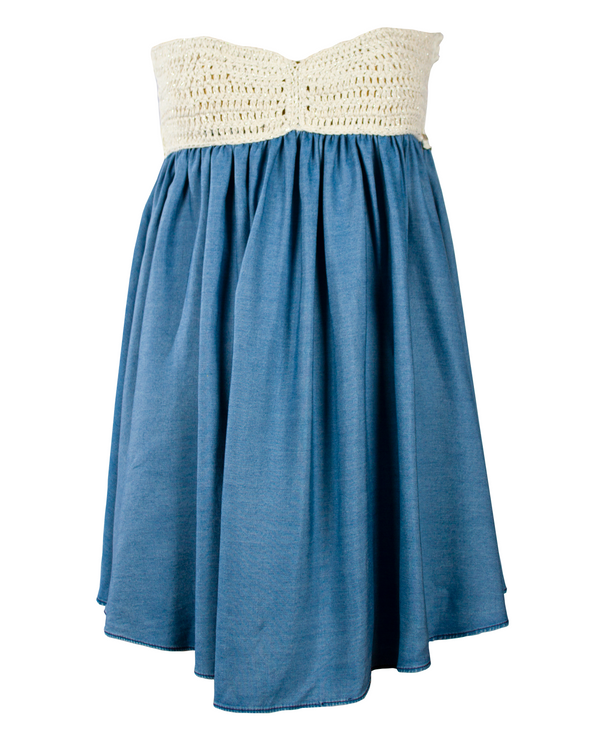 MOLTO CARINA CROCHET DENIM TOP